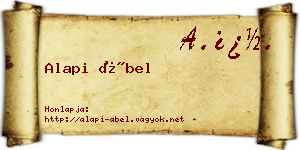 Alapi Ábel névjegykártya